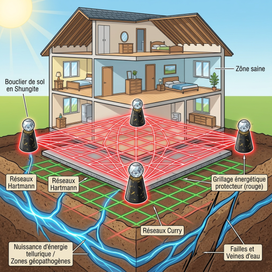 Bouclier de protection de sol x6 - Protection énergétique de la maison