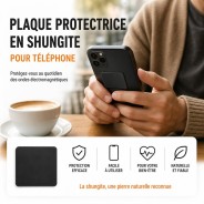 Plaque de protection téléphone Shungite rectangulaire adhésive