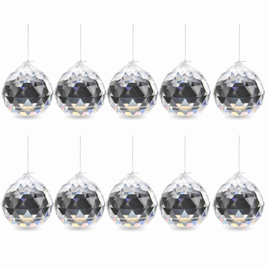 Boule de cristal Feng Shui facetté 30mm x10 - Attrape-soleil - Sun-Catcher