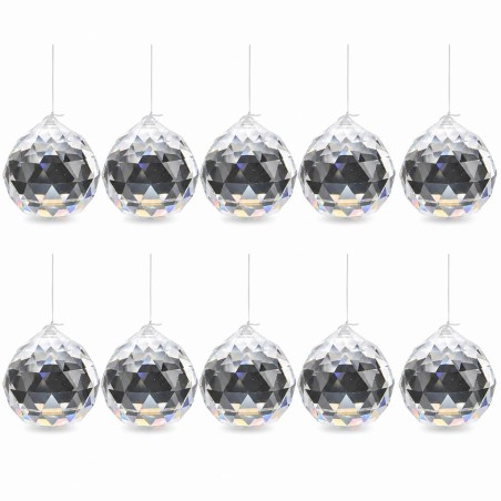 Boule de cristal Feng Shui facetté 30mm x10 - Attrape-soleil - Sun-Catcher