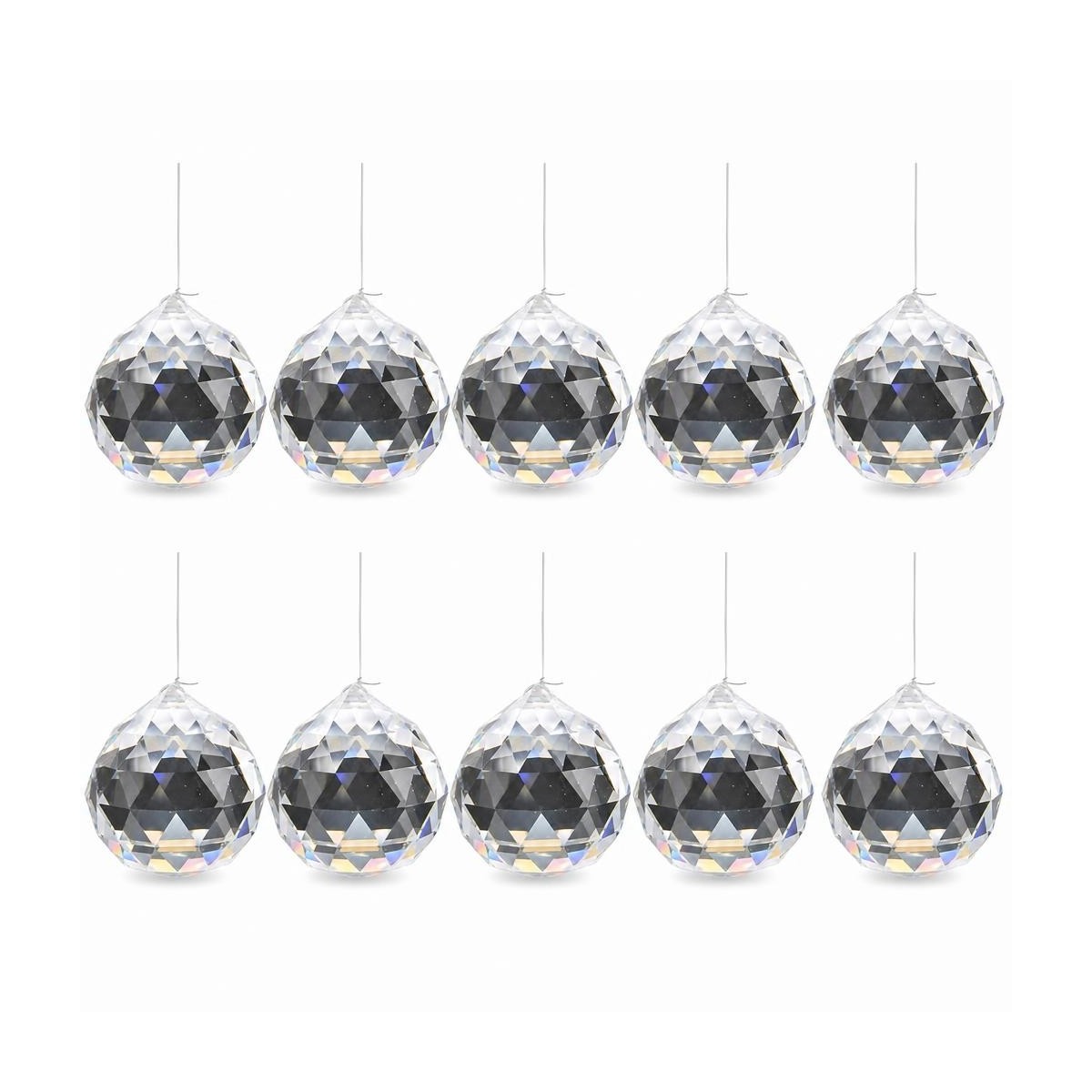 Boule de cristal Feng Shui facetté 30mm x10 - Attrape-soleil - Sun-Catcher