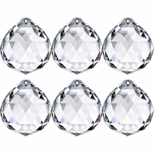 Boule de cristal Feng Shui facetté 40mm x6