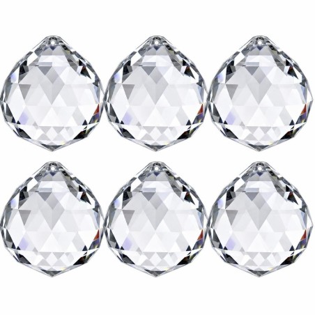 Boule de cristal Feng Shui facetté 40mm x6