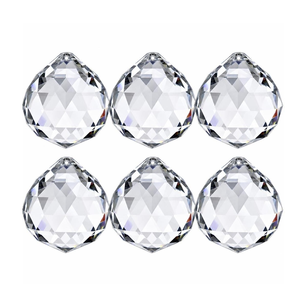 Boule de cristal Feng Shui facetté 40mm x6