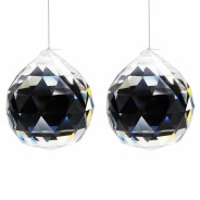 Boule de cristal Feng Shui facetté 50mm x2