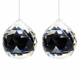 Boule de cristal Feng Shui facetté 50mm x2