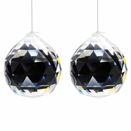 Boule de cristal Feng Shui facetté 50mm x2
