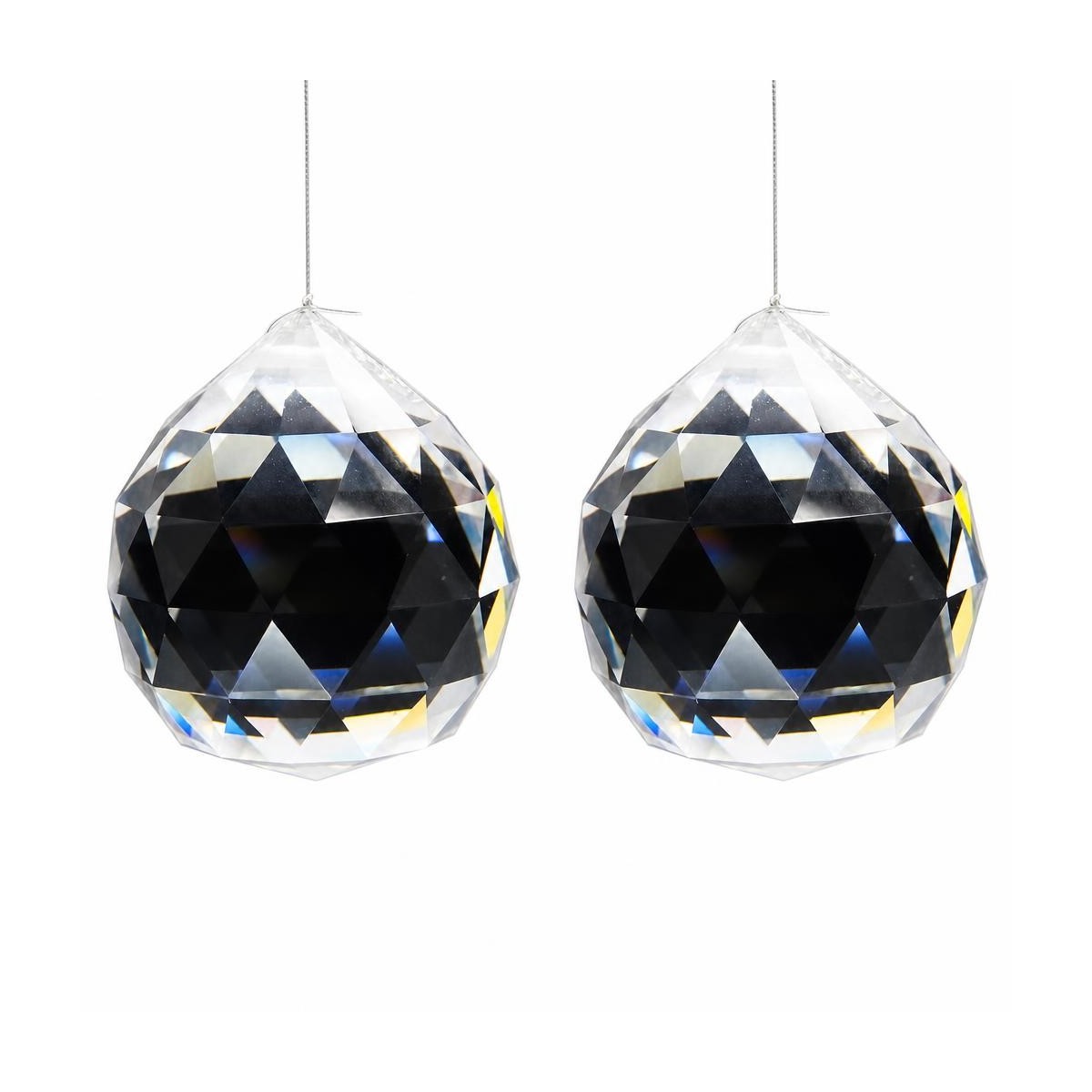 Boule de cristal Feng Shui facetté 50mm x2