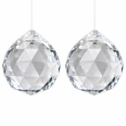 Boule de cristal Feng Shui facetté 68mm x2