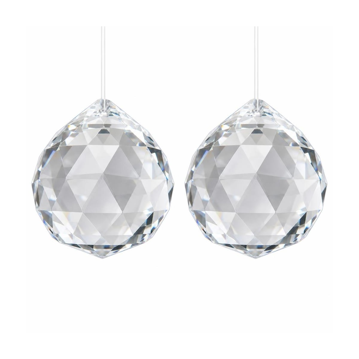 Boule de cristal Feng Shui facetté 68mm x2