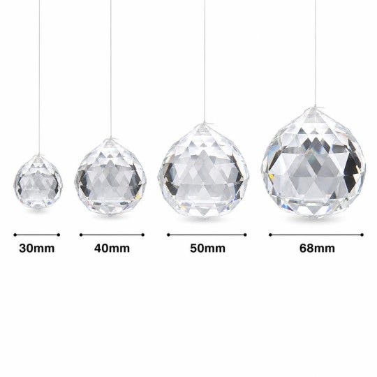 Boule de cristal Feng Shui facetté 30mm X10 - Attrape-soleil - Sun-Catcher
