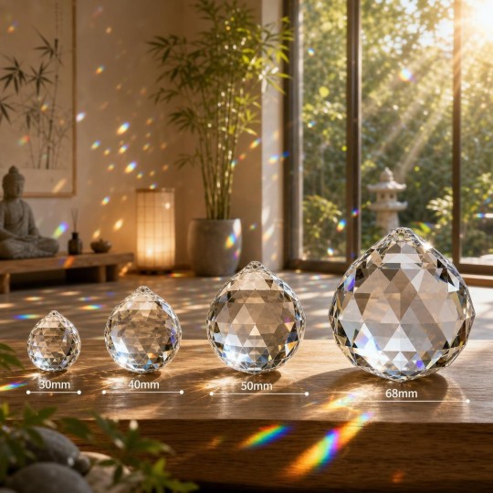 Boule de cristal Feng Shui facetté 30mm X10 - Attrape-soleil - Sun-Catcher