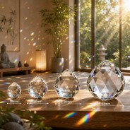 Boule de cristal Feng Shui facetté 40mm x6 - Attrape-soleil - Sun-Catcher